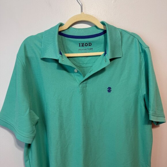 Izod Advantage Performance Polo Shirt M Natural Stretch Seafoam - Picture 5 of 7